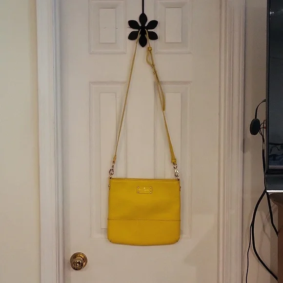 Kate Spade Yellow Pebble Leather Crossbody Bag - Picture 1 of 9